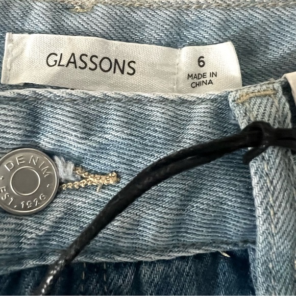 GLASSON Patchwork Mid Rise Denim Jean Sz 6 - Picture 4 of 11